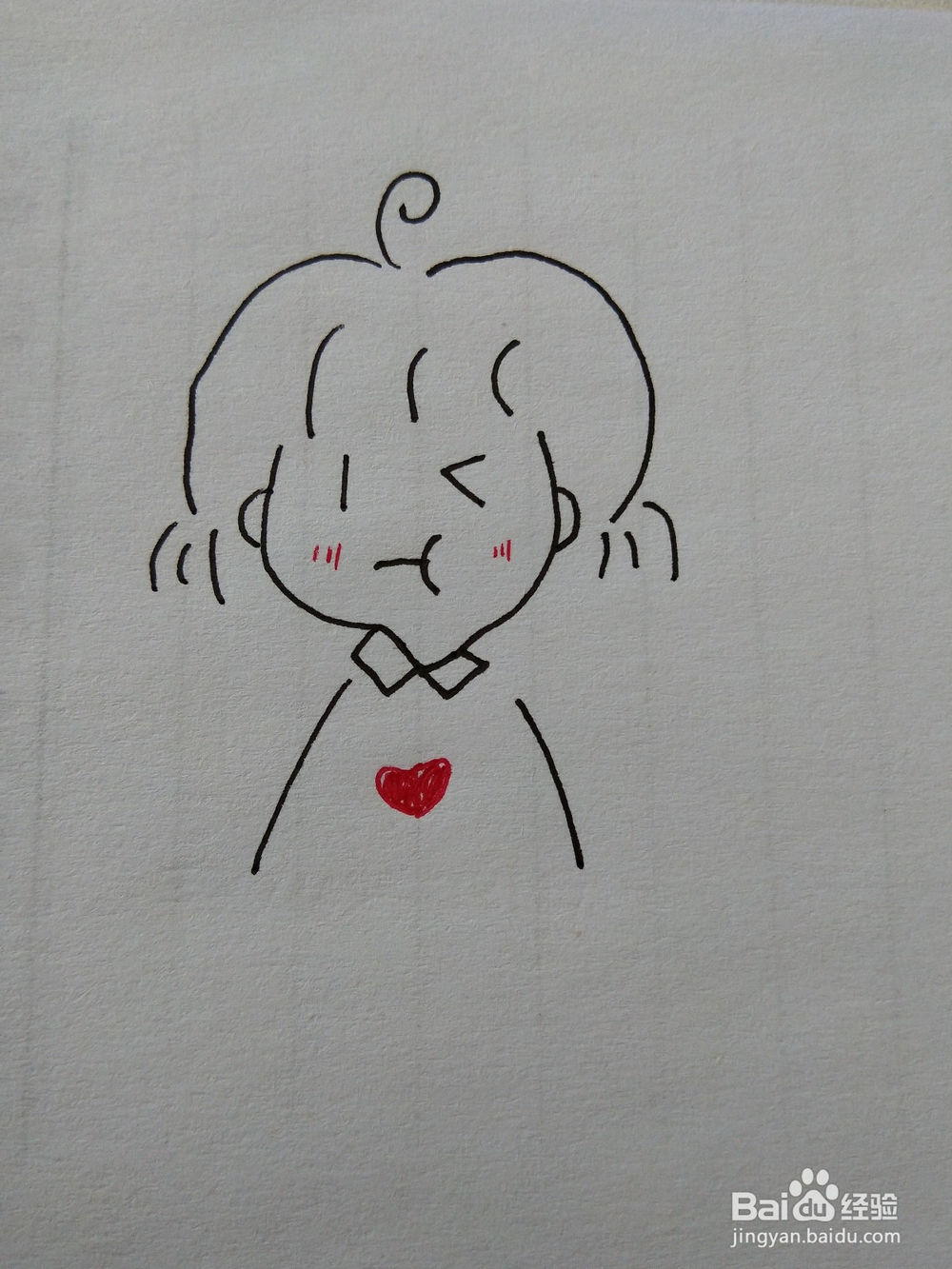 简笔画之女生头像