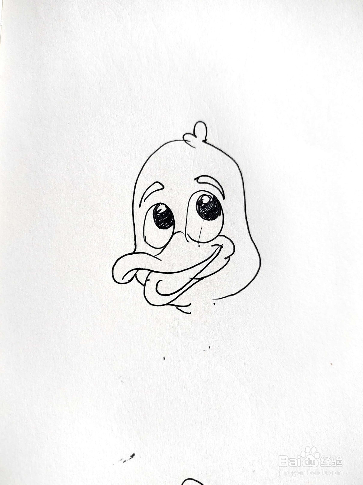 萌萌的小鸭子线描画怎么画