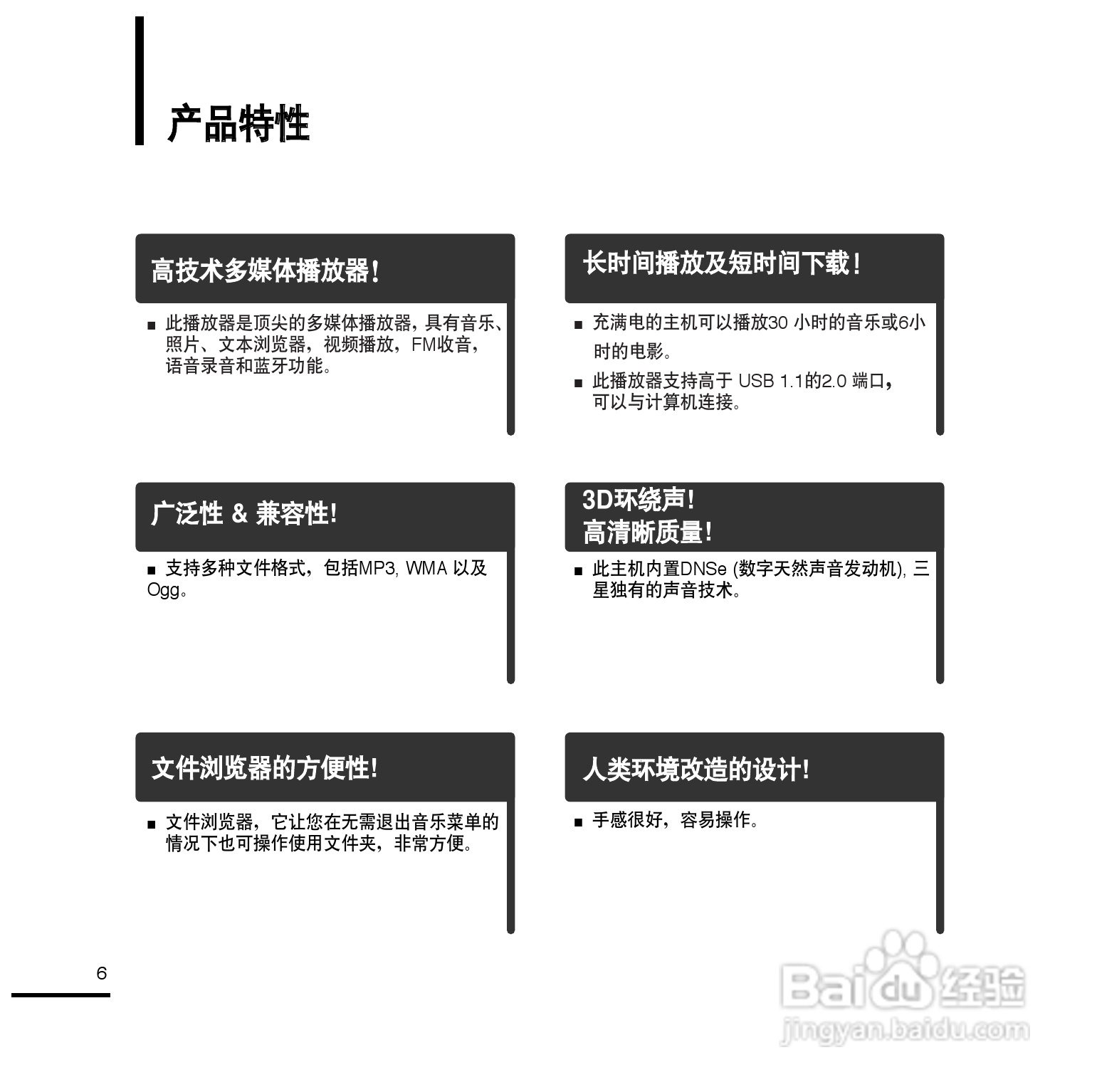 三星YP-T9ZU MP4播放器使用说明书:[1]