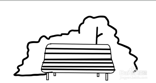 公园座椅简笔画教程