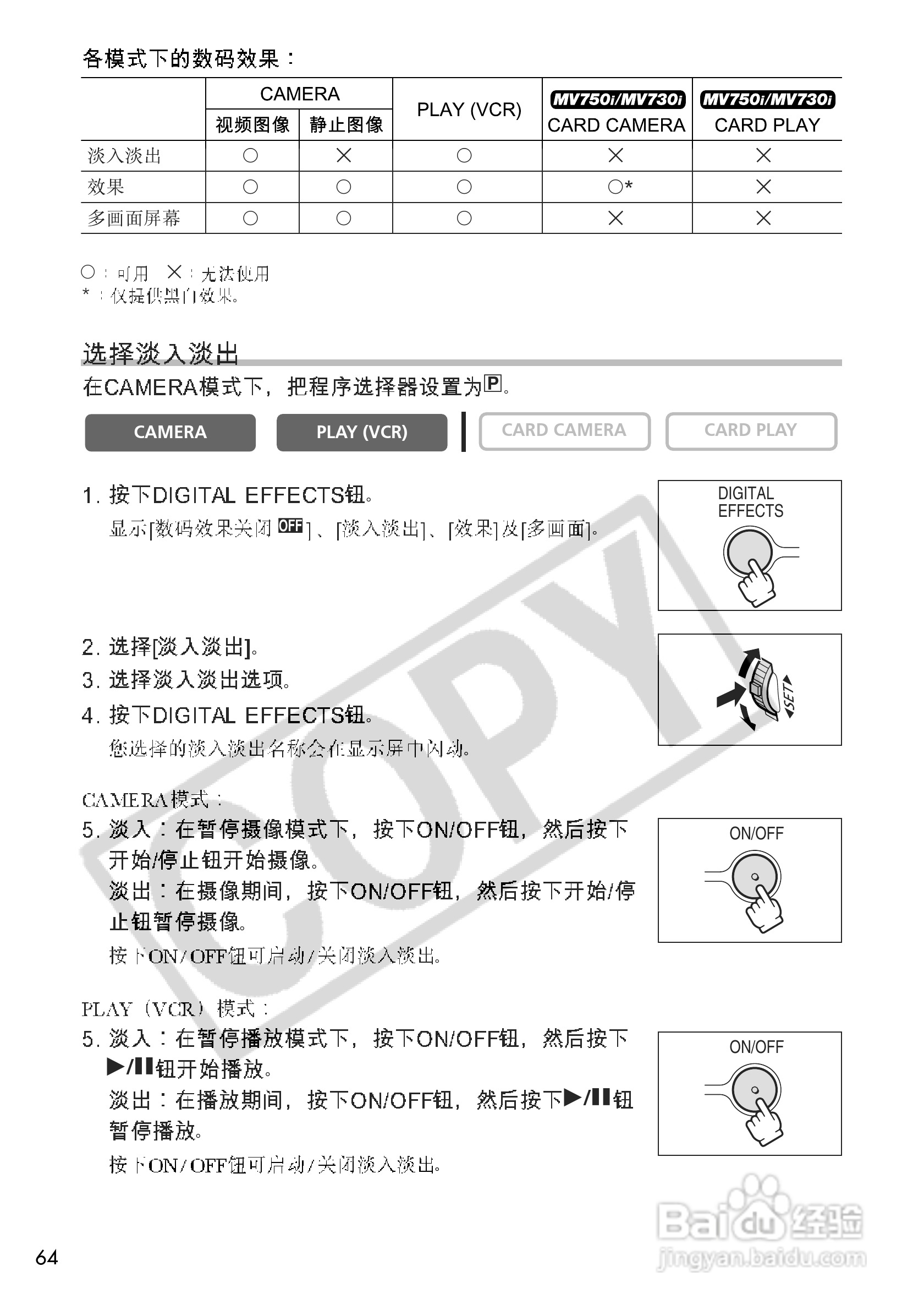 佳能MV700i数码摄像机使用说明书:[7]