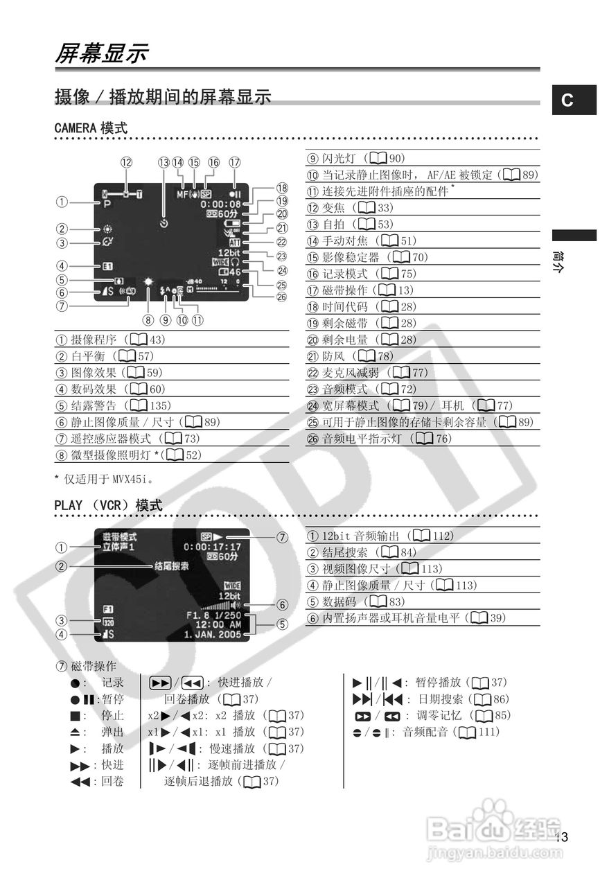 佳能MVX40i数码摄像机使用说明书:[2]
