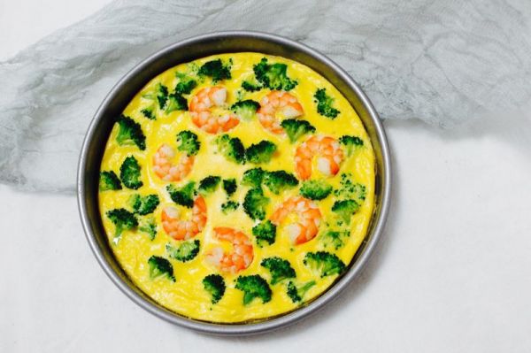 虾仁西兰花鸡蛋派