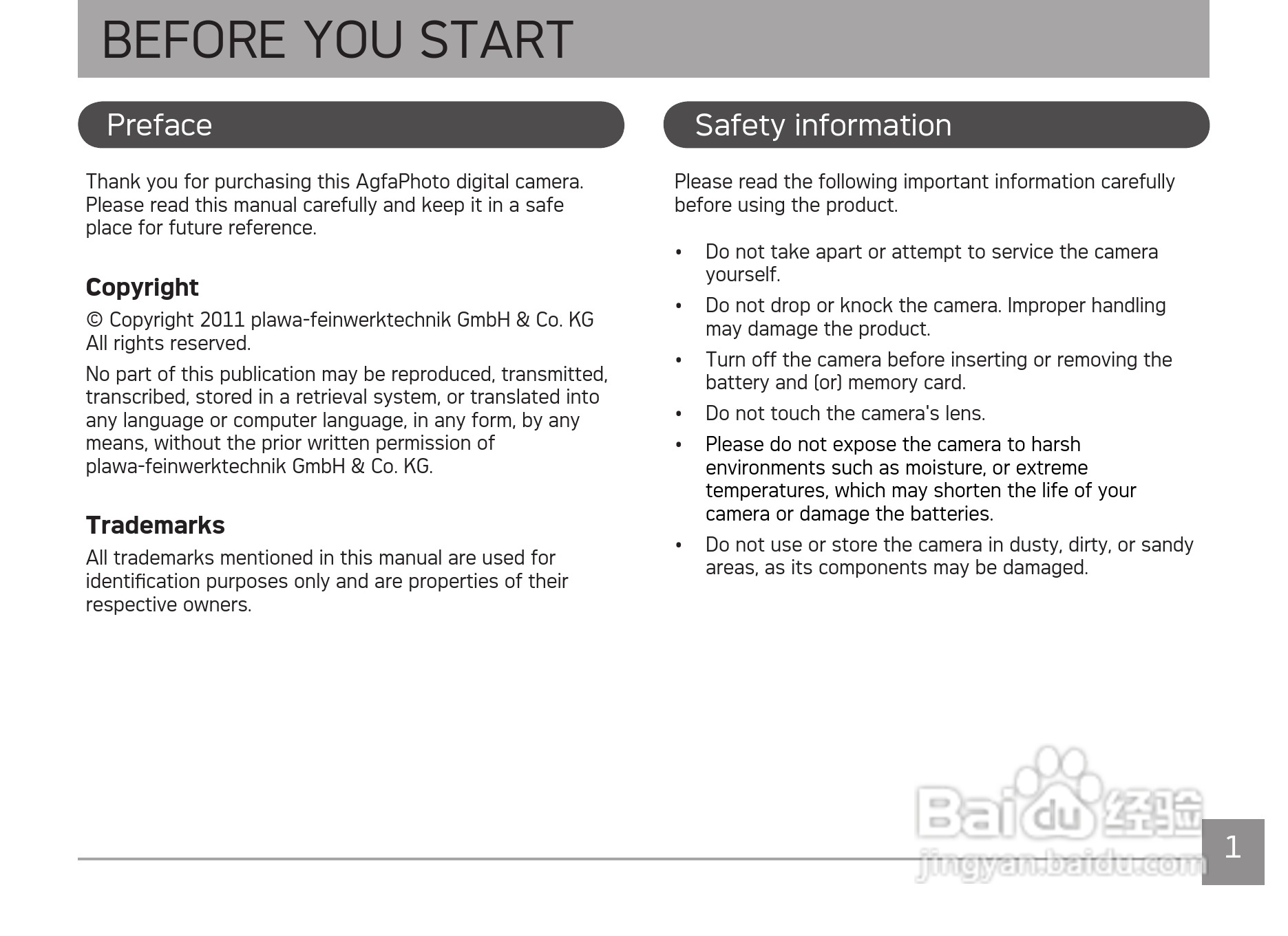爱克发AgfaPhoto PRECISA 108数码相机使用说明书:[1]