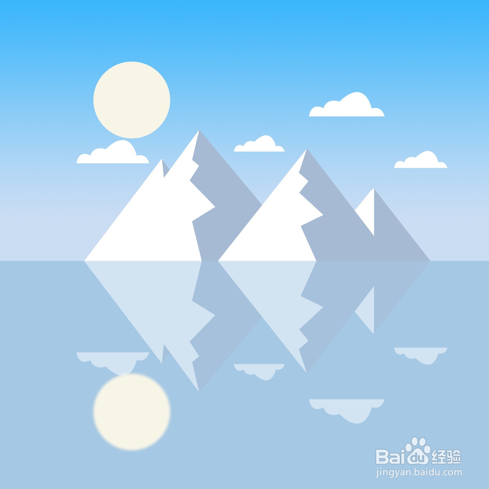 【PS技巧】用PS绘制冰川插画