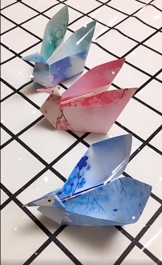 折纸手工小鸟怎么折?