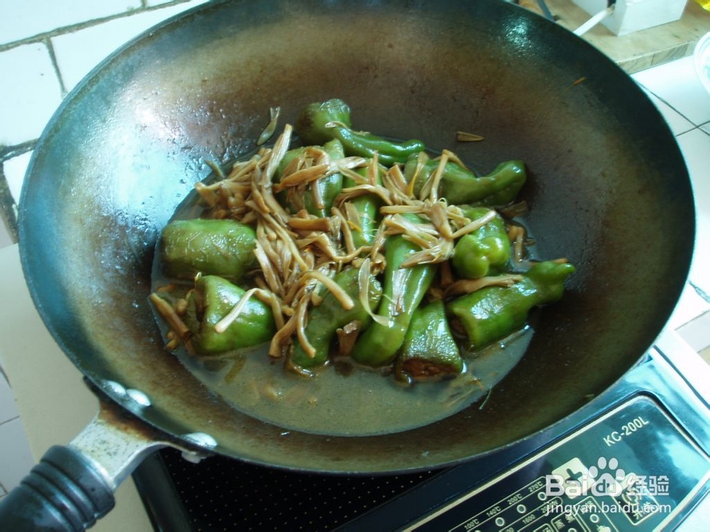 金针菜青椒酿肉