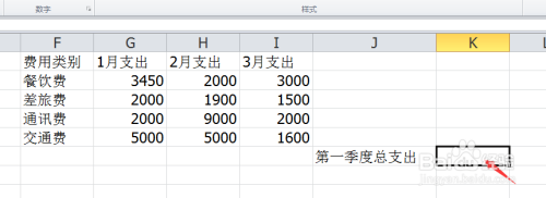 根据各个月份的支出计算总支出