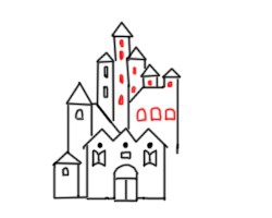 古堡城镇怎么画