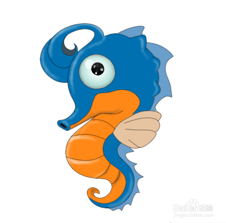 简笔画--Q版海马的画法