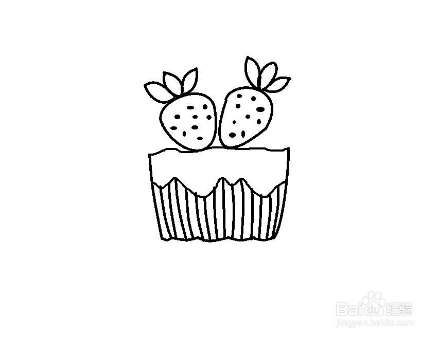 儿童简笔画蛋糕草莓图片