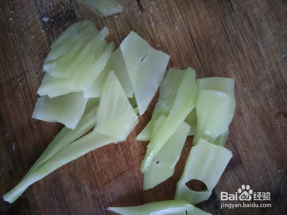 清蒸莴笋片和叶子