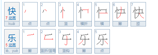 快乐应该怎么写呀