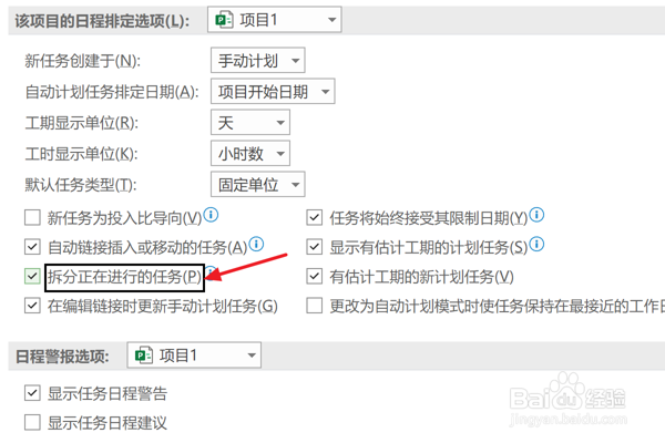 Project2021设置拆分正在进行的任务