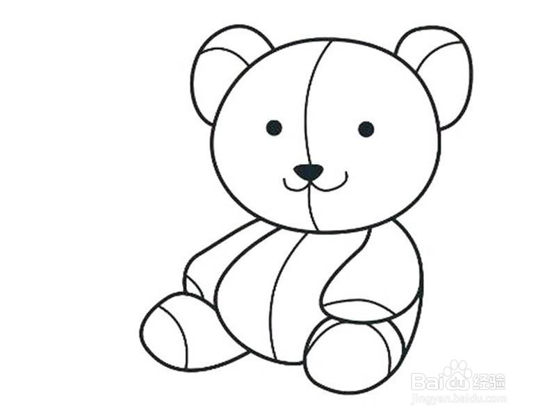 画泰迪熊公仔的儿童卡通简笔画教程