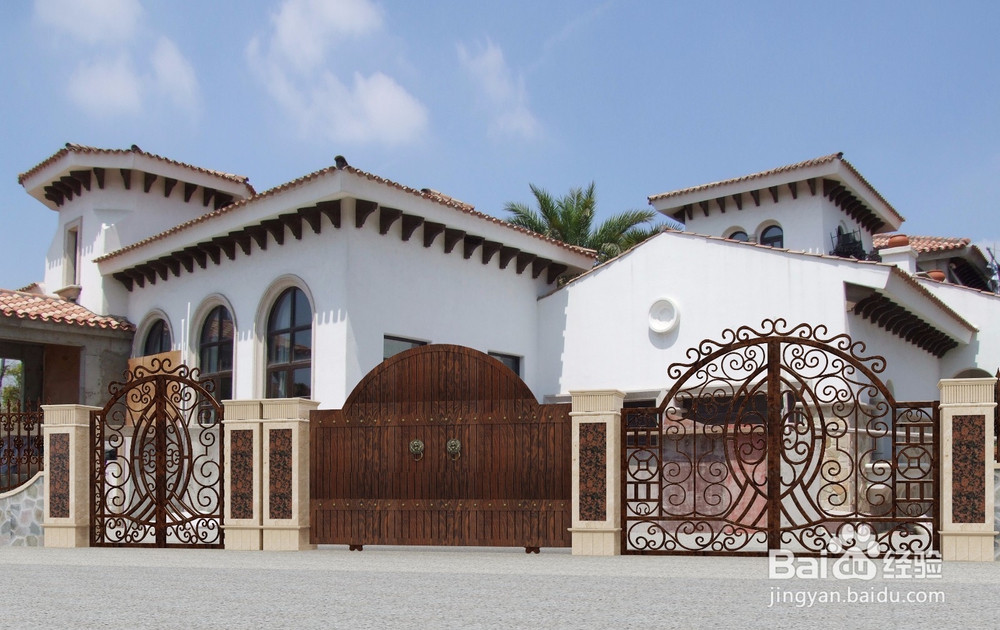 别墅花园铁艺大门定制