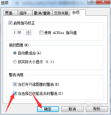 FotoCanvas怎么开启当选择区可能丢失时警告设置