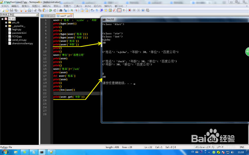 怎么使用python有dict字典类型数据