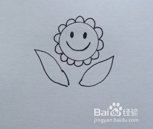 儿童简笔画:一朵笑脸花