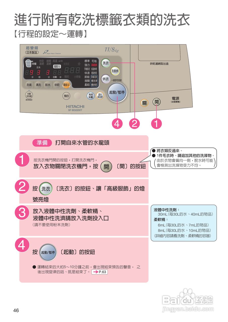 日立SF-BD2200TR洗衣机使用说明书:[5]