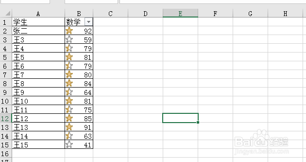 如何根据成绩标出星的等级？