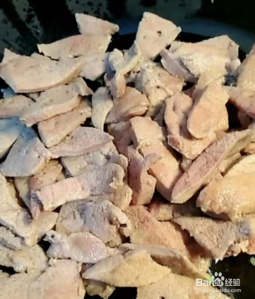 蒜苗炒猪肝做法
