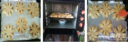 手工揉面豆沙花朵面包