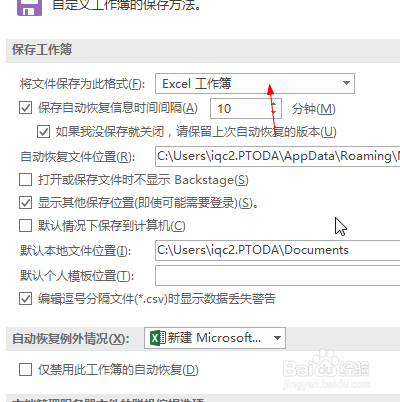 Microsoft Excel如何设置文件保存格式