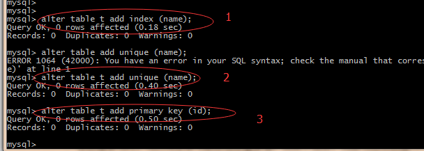 mysql怎么创建,删除,查看索引