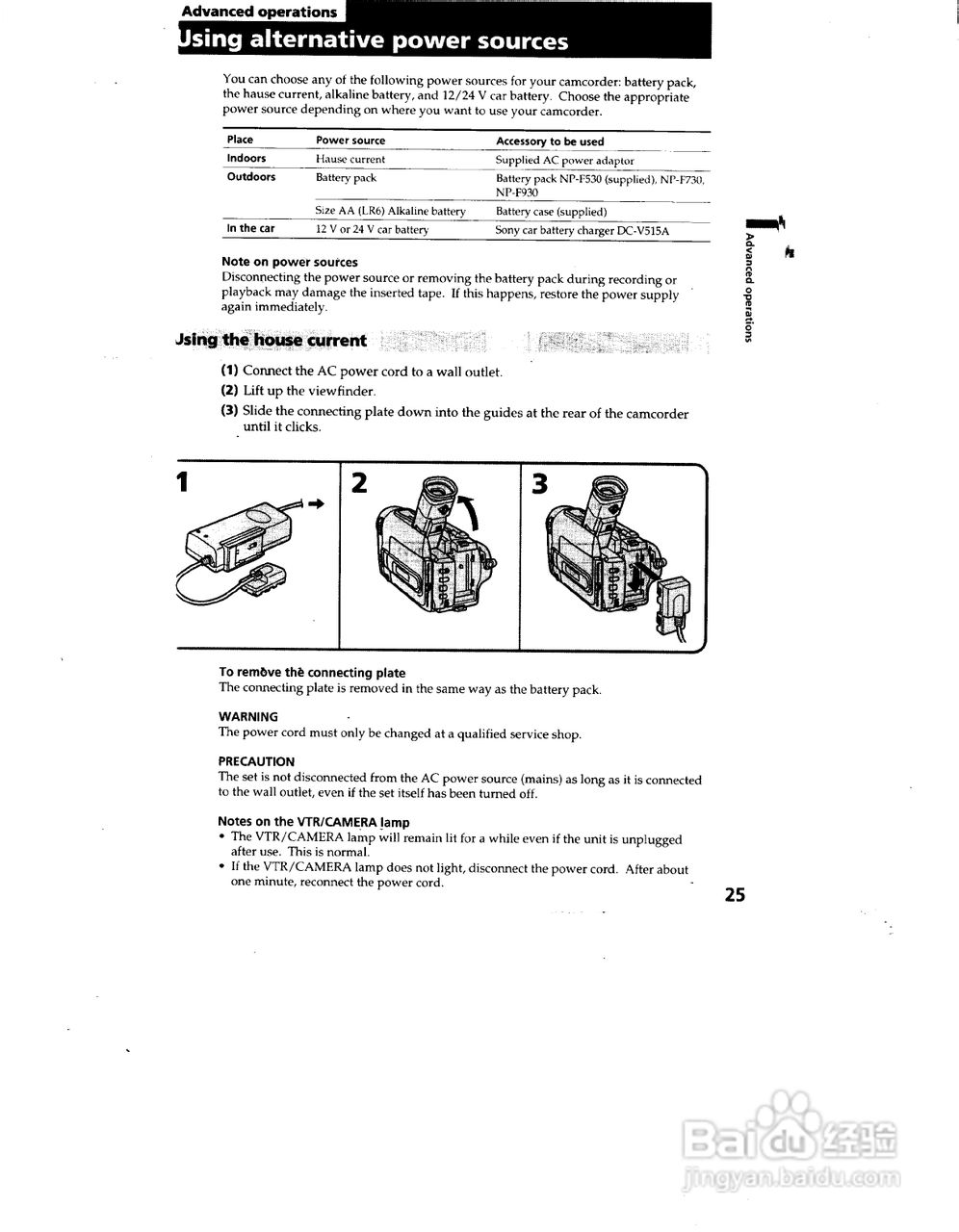 索尼CCD-TRV72模拟摄像机说明书:[3]