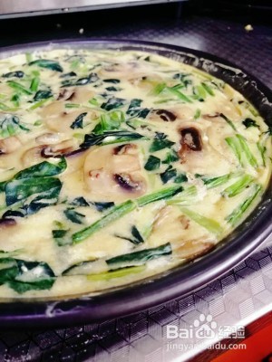 口蘑菠菜松饼减肥健身餐