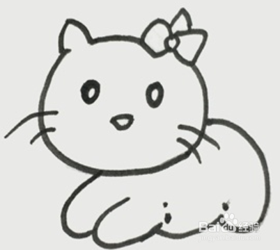 可爱小花猫简笔画