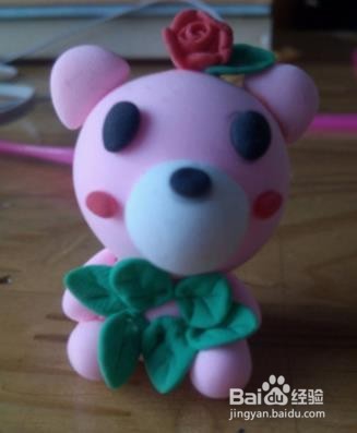 超轻黏土 小熊 玫瑰花 教程