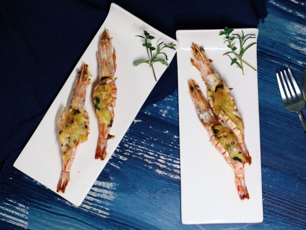 迷迭香芝士烤对虾