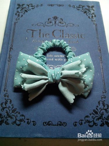 雪纺蝴蝶结拼布发圈教程