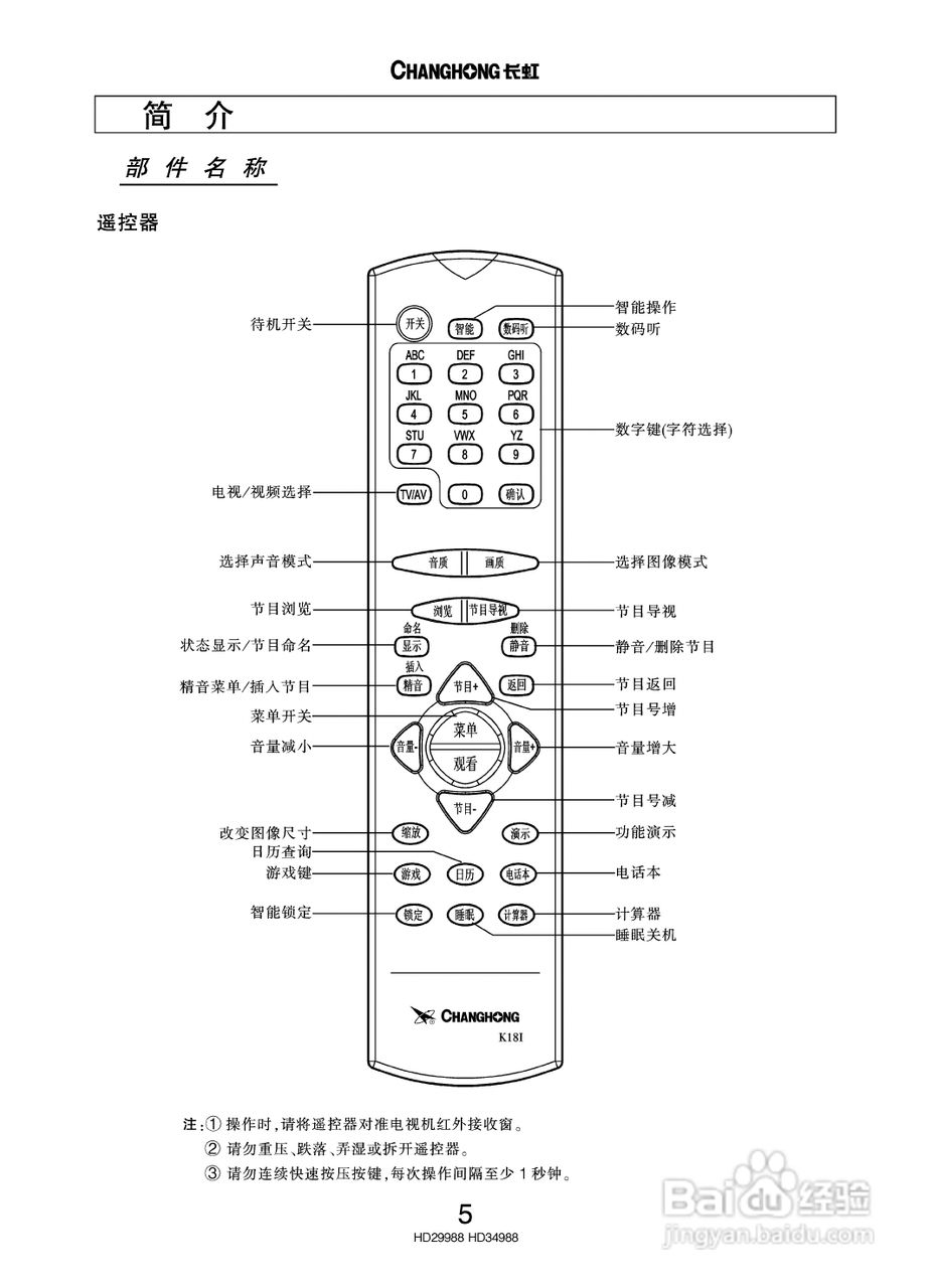 长虹电视说明书图解图片