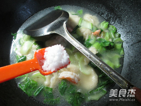 虾仁青菜面疙瘩