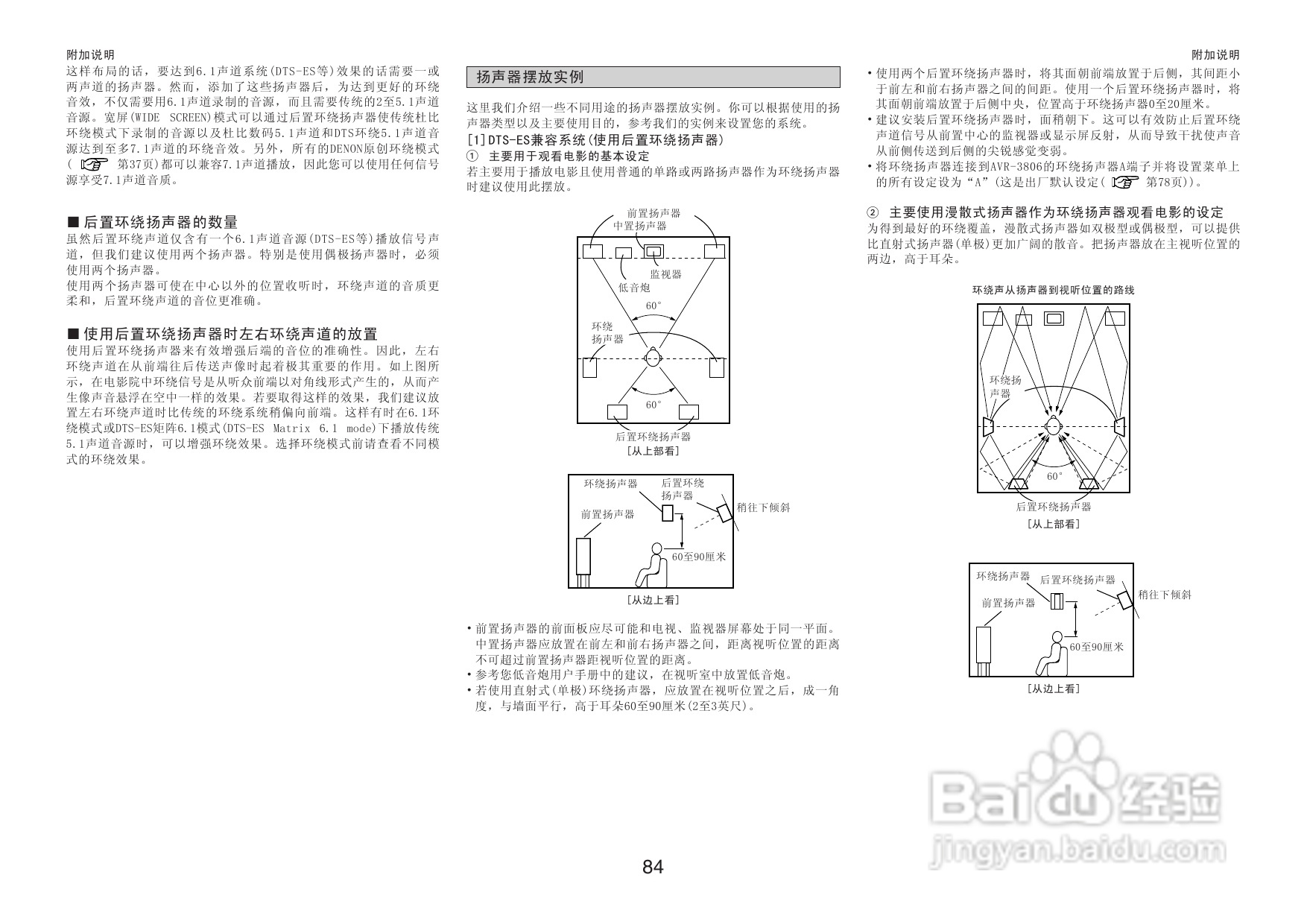 DENON收音环绕扩音机AVR-3806操作说明书:[5]