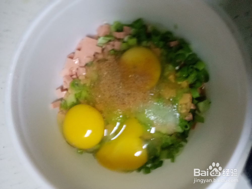 烙饼贴鸡蛋火腿