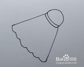 体育用品：羽毛球的简笔画法