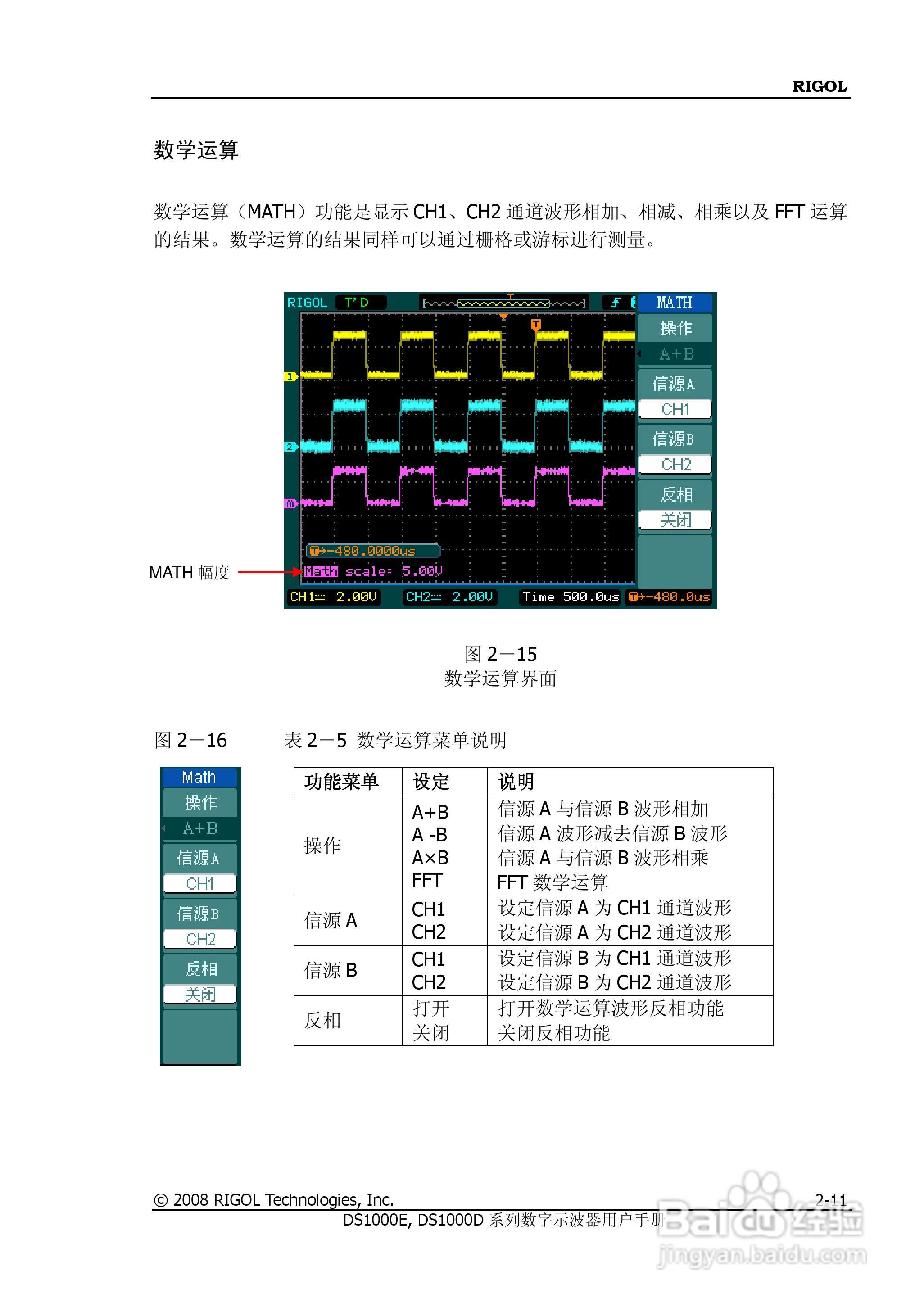 DS1052D数字示波器使用说明书:[5]