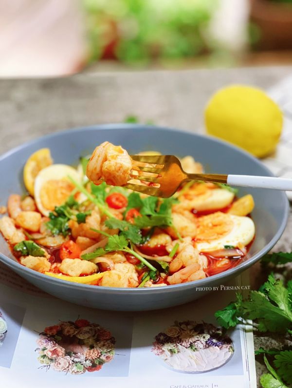 泰式酸辣捞汁虾仁巴沙鱼