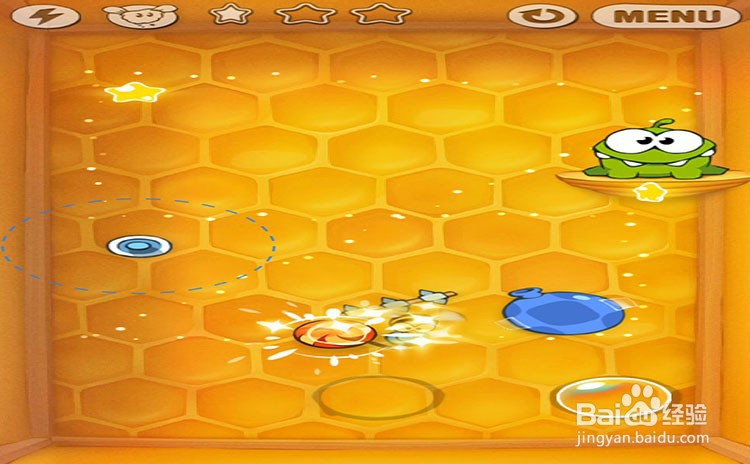 手机游戏割绳子level10-7三星攻略