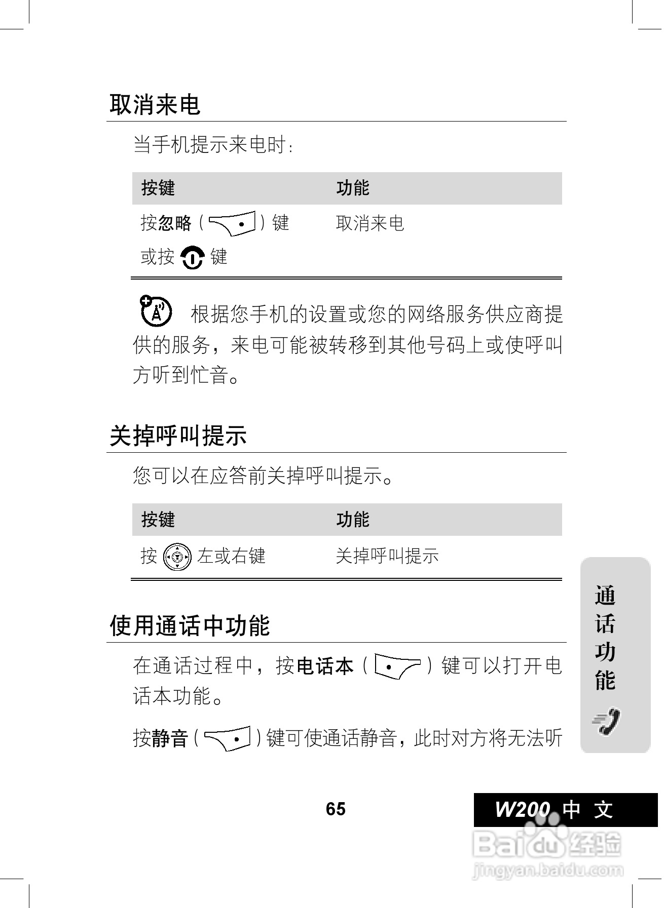 摩托罗拉W200手机使用说明书:[7]