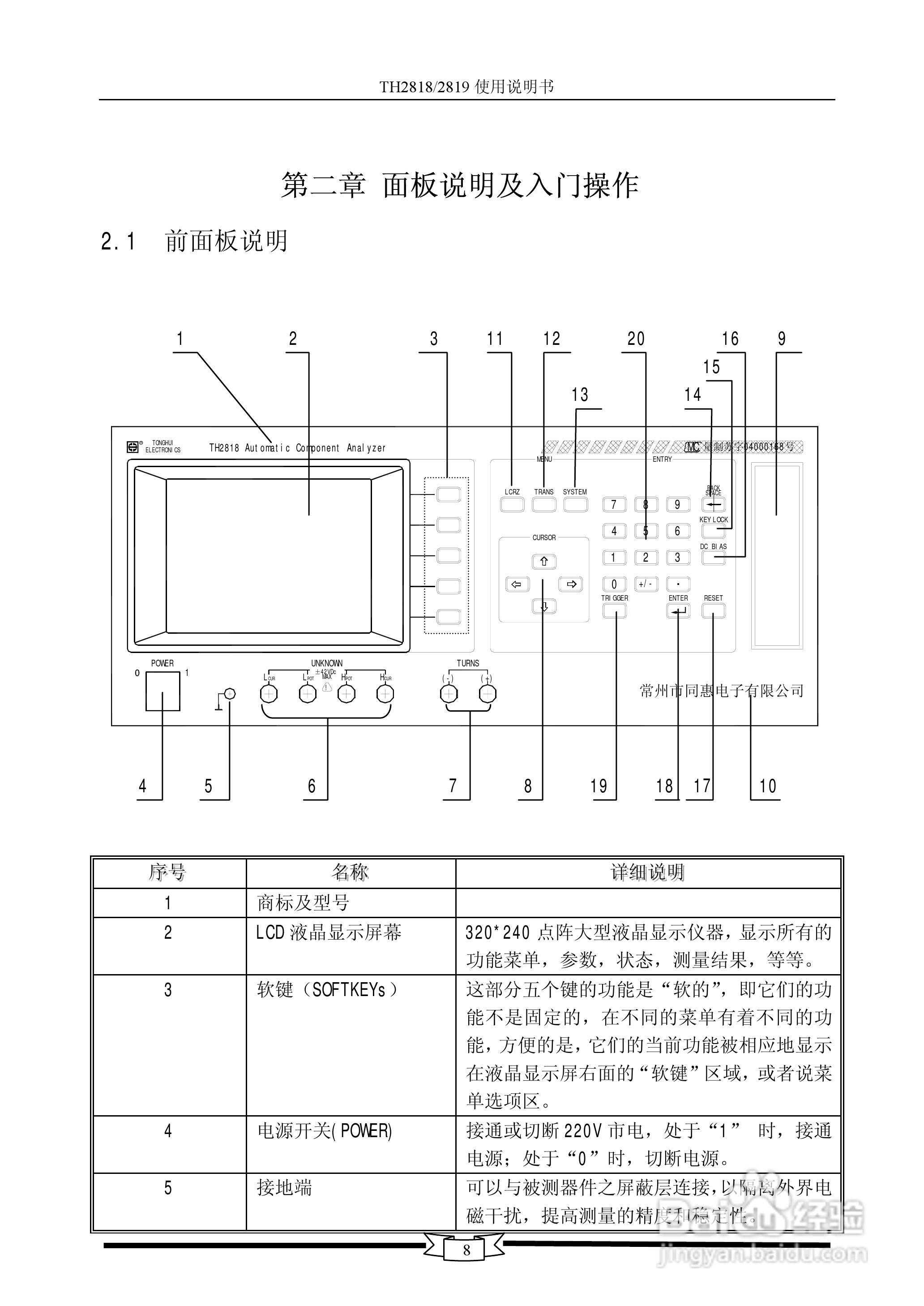 TH2818/TH2819数字电桥使用说明书:[2]