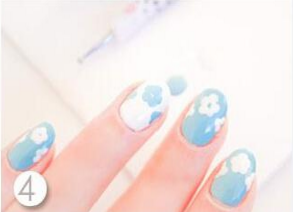 小碎花美甲教程
