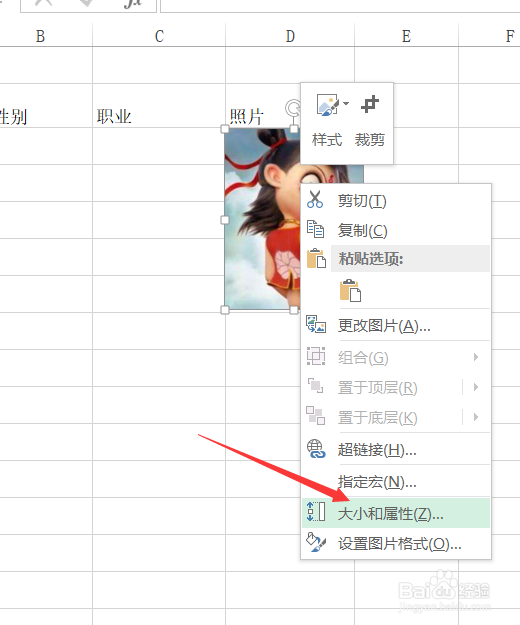 Excel设置照片随着单元格变化大小