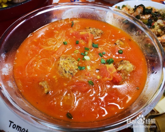 番茄丸子粉丝汤的做法