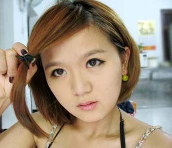 怎样通过短发扎芒果盘发？