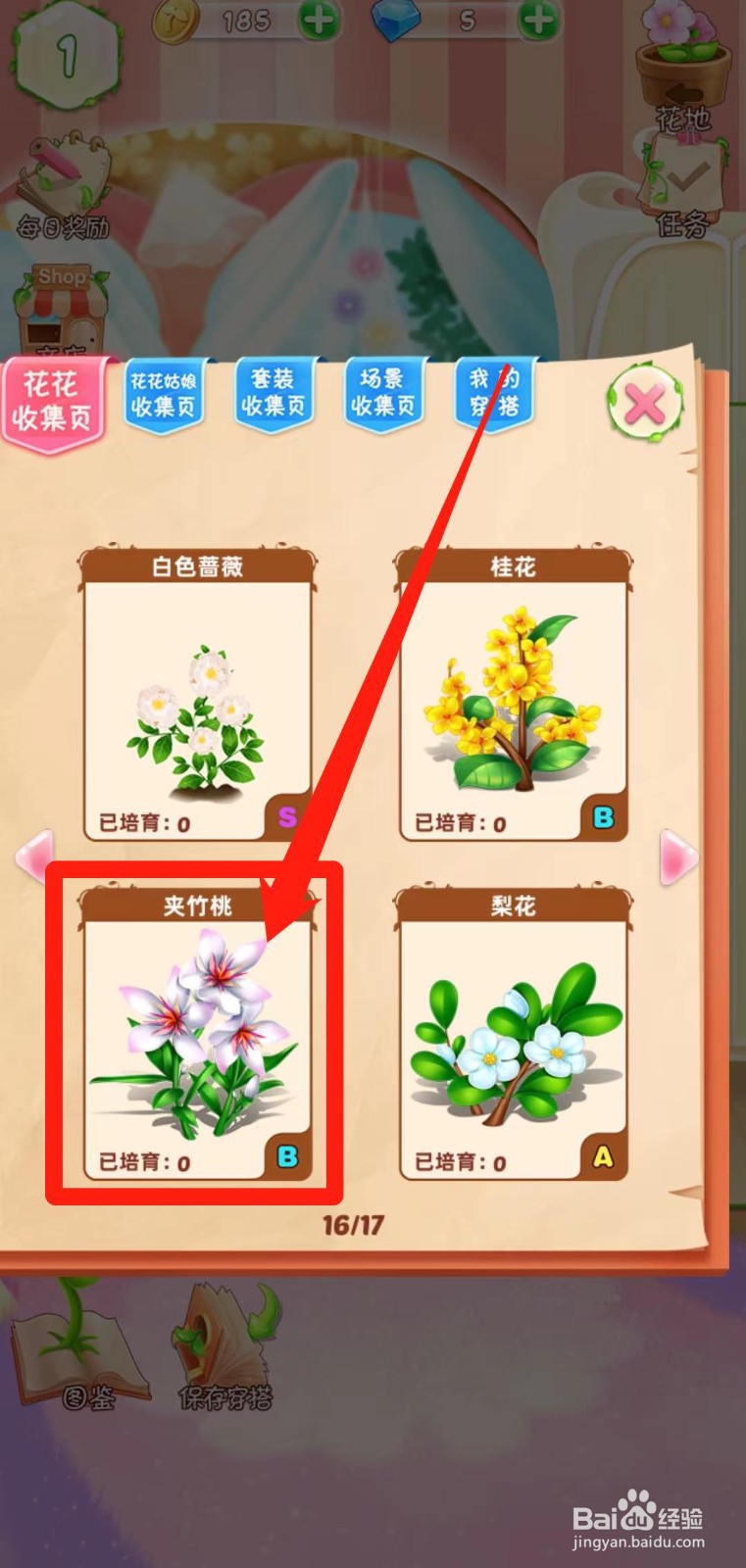花花姑娘之魔法花园如何查看夹竹桃稀有度